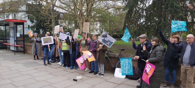 Picket line at Orleans Park School 