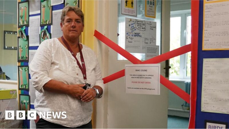 Head Teacher in closed classroom 