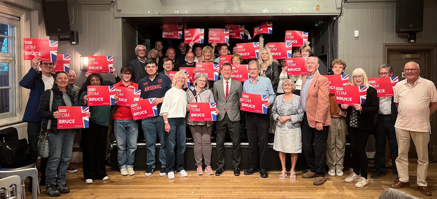 Labour activists surround Tom Bruce 